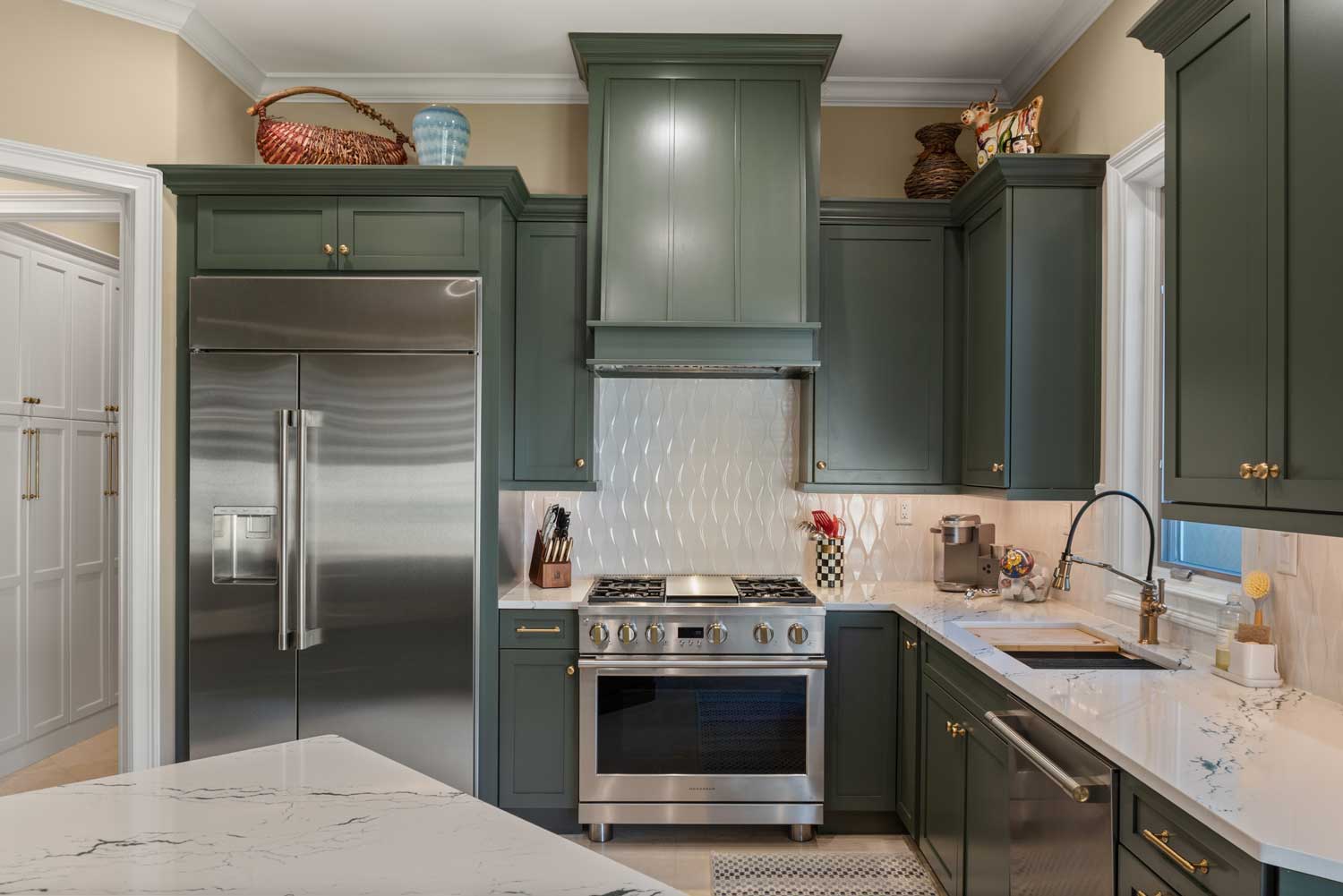 kitchen remodel with green cabinets in winter park fl 