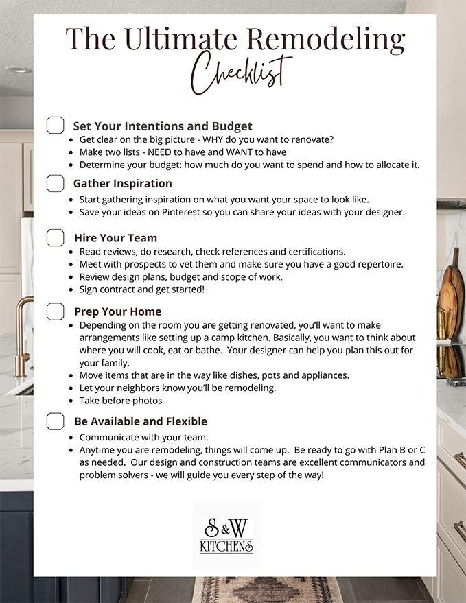 home remodeling checklist