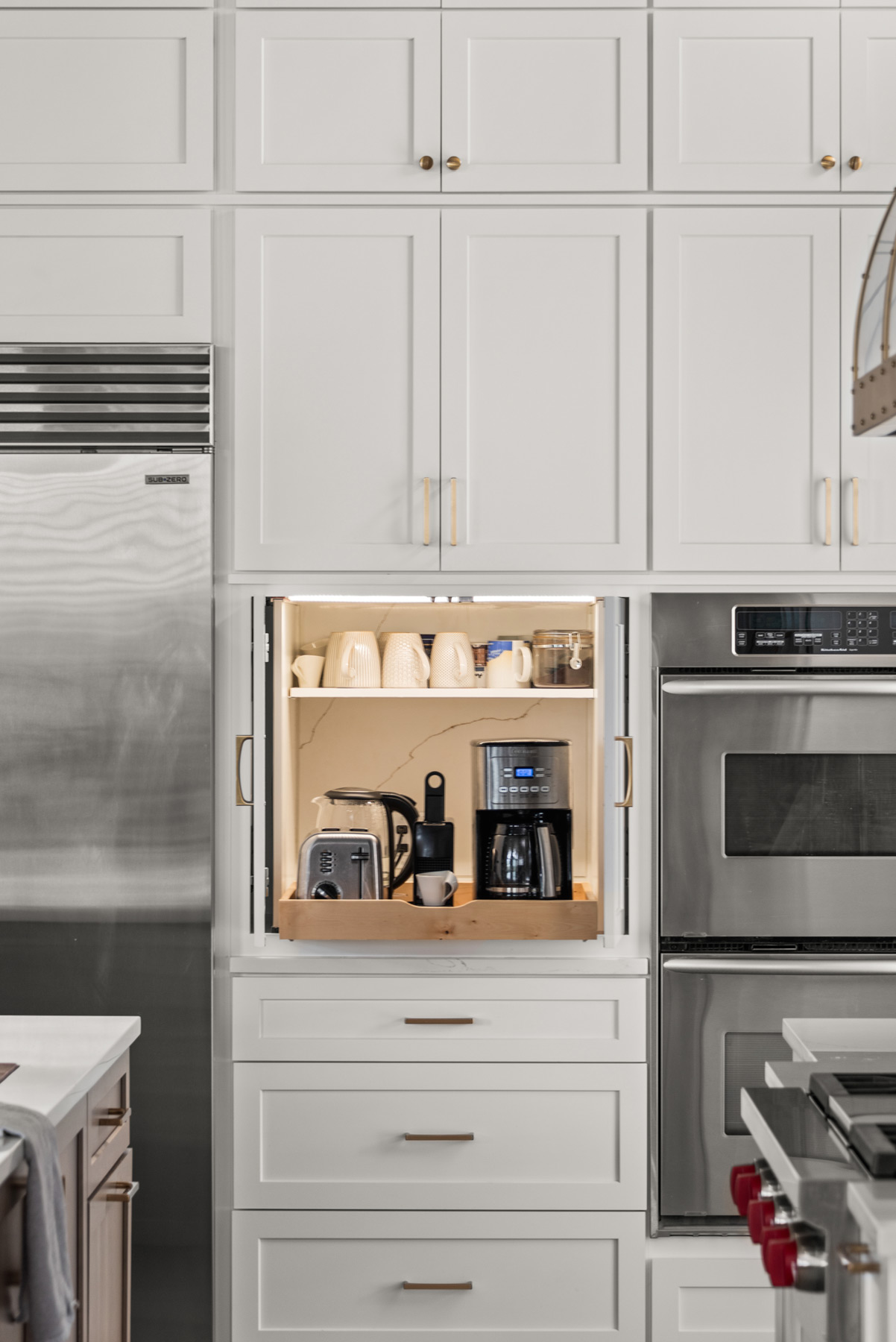 coffee bar in kitchen cabinets