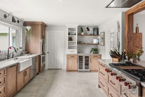 Jessica Road S&W Kitchen Clearwater remodel wood cabinets beverage center