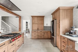 Warm wood cabinets