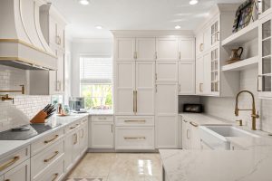 Tiago Circle kitchen remodel traditional white custom cabinets
